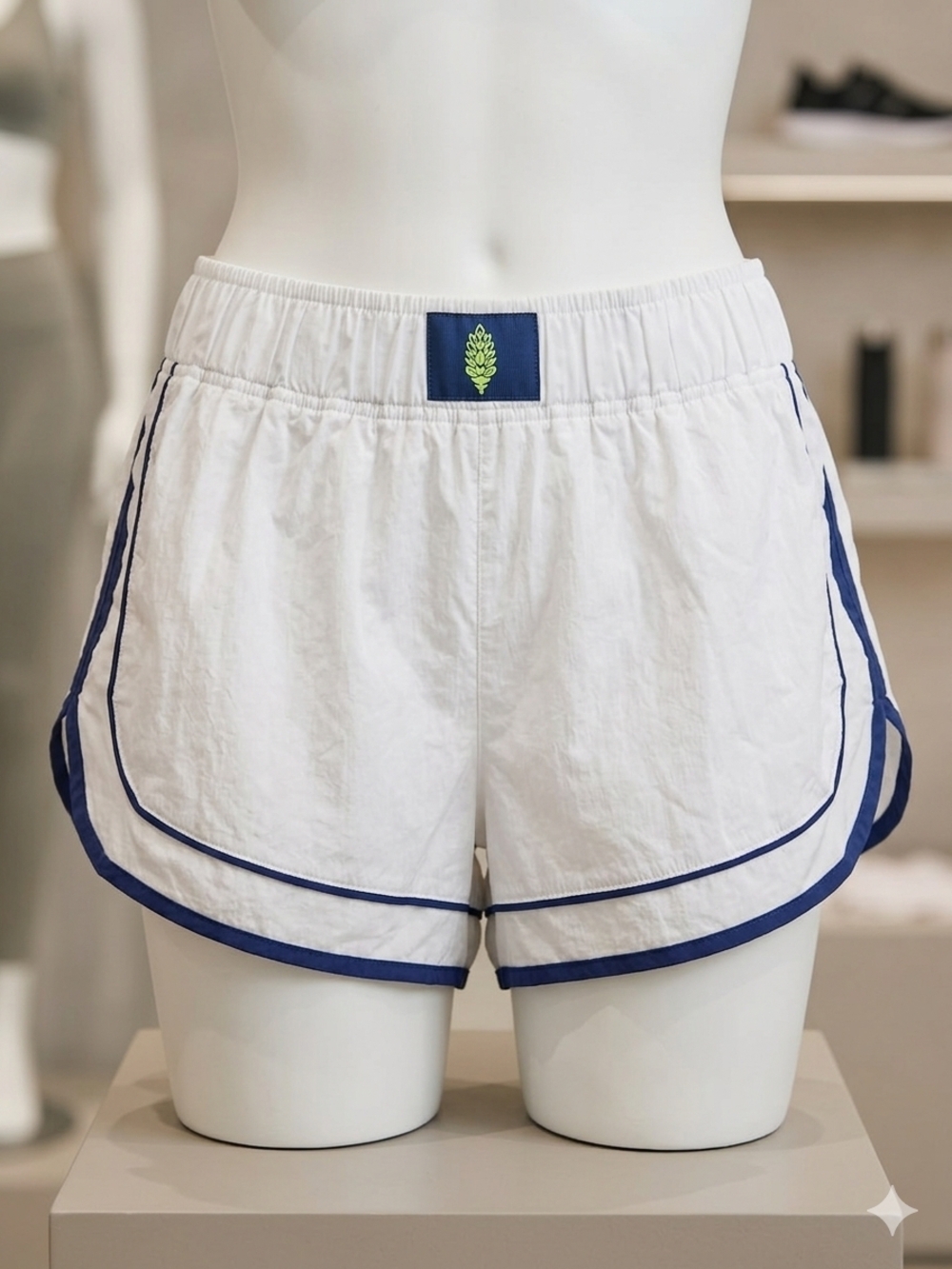 FP Movement by Free People White Athletic Shorts with Navy Trim